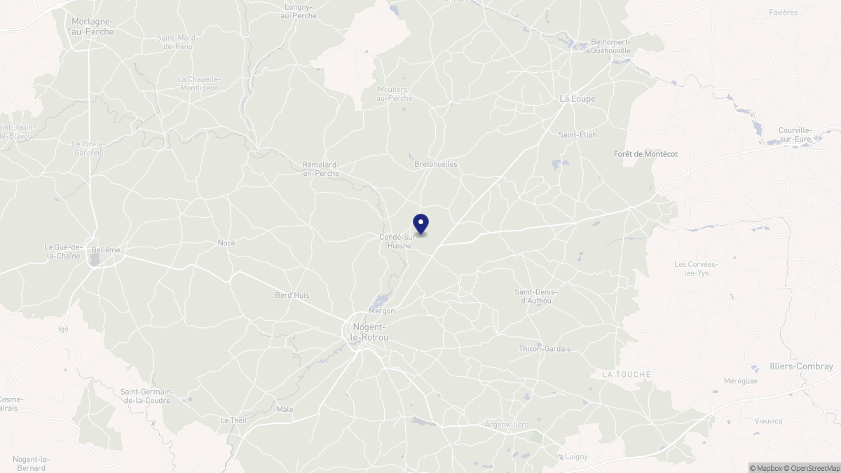 Aperçu cartographique de Sablons sur Huisne, centré sur la commune