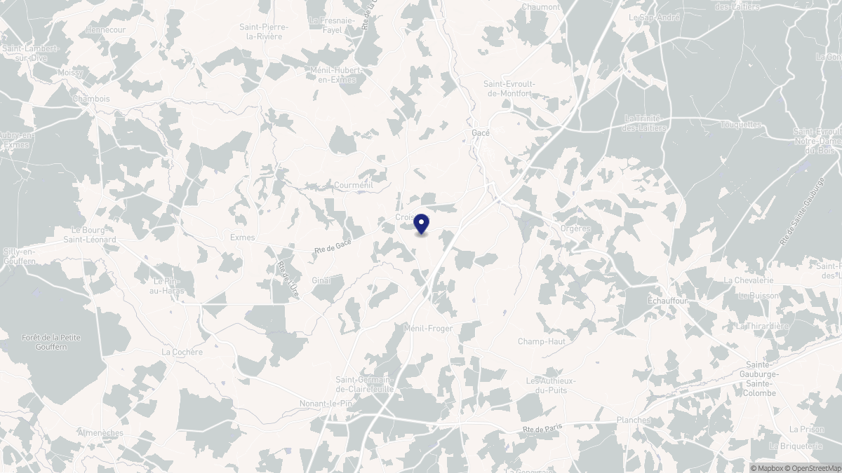 Aperçu cartographique de Croisilles, centré sur la commune