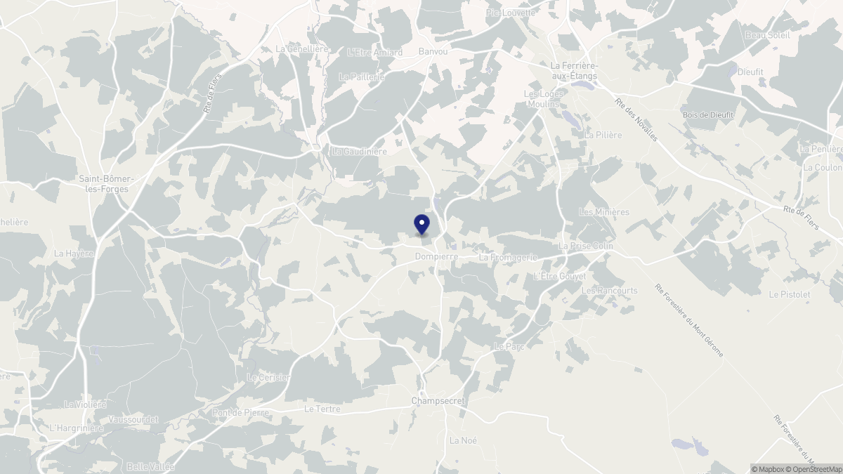 Aperçu cartographique de Dompierre, centré sur la commune