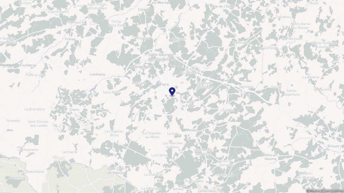 Aperçu cartographique de Flers, centré sur la commune