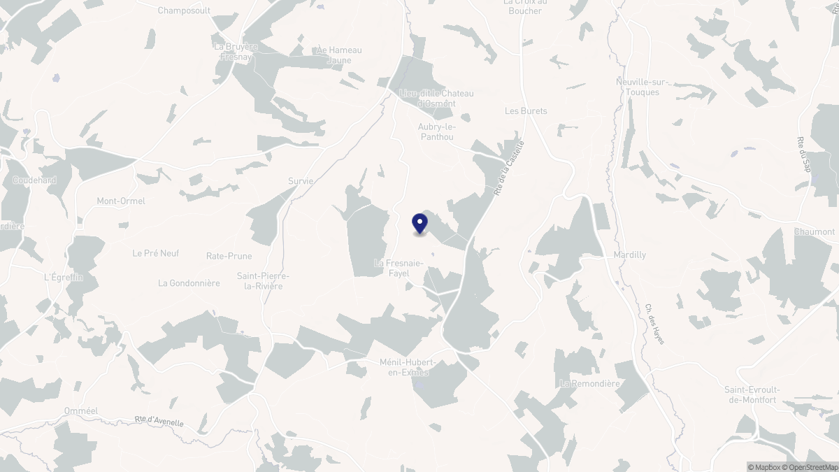 Aperçu cartographique de La Fresnaie-Fayel, centré sur la commune