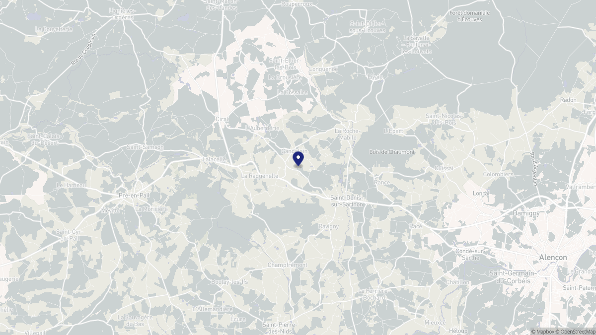 Aperçu cartographique de Gandelain, centré sur la commune