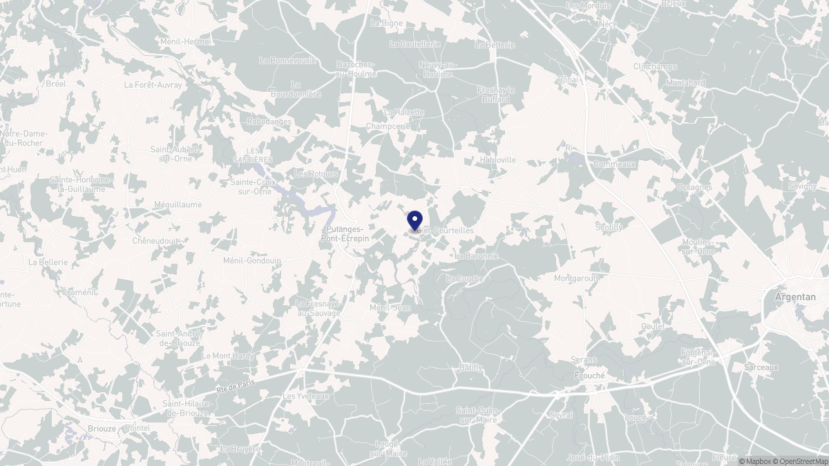 Aperçu cartographique de Giel-Courteilles, centré sur la commune