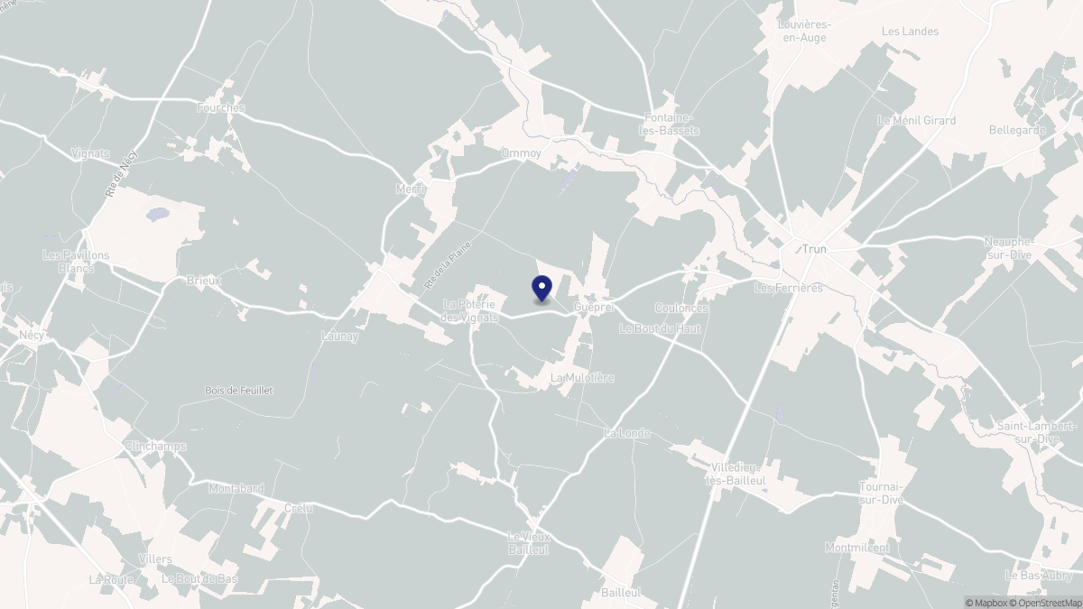 Aperçu cartographique de Guêprei, centré sur la commune