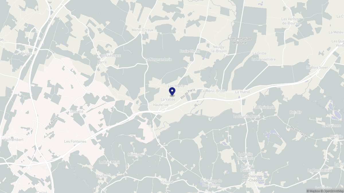 Aperçu cartographique de Hauterive, centré sur la commune