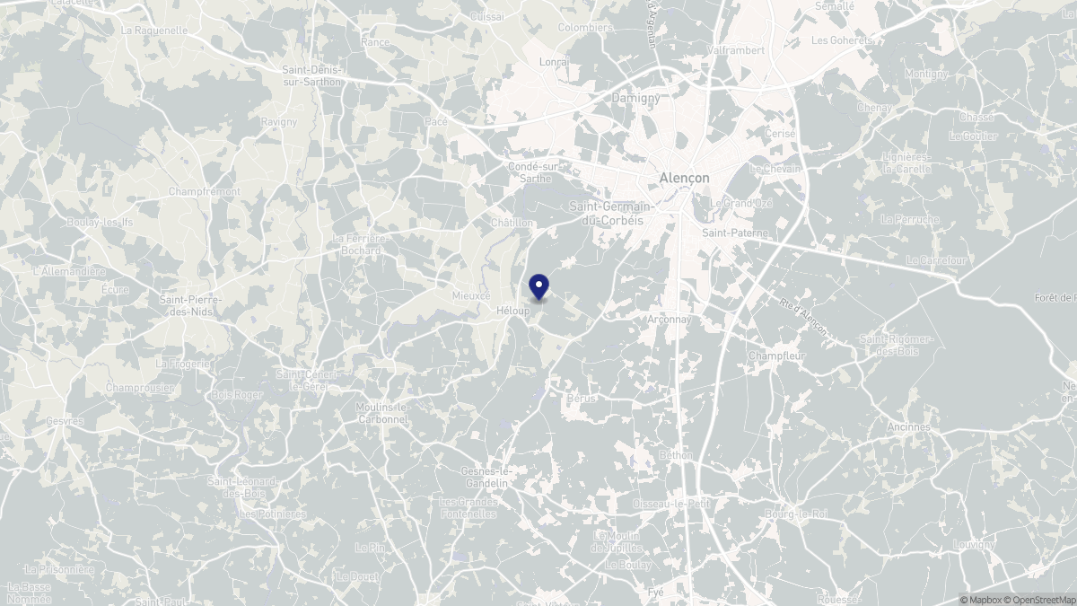 Aperçu cartographique de Héloup, centré sur la commune