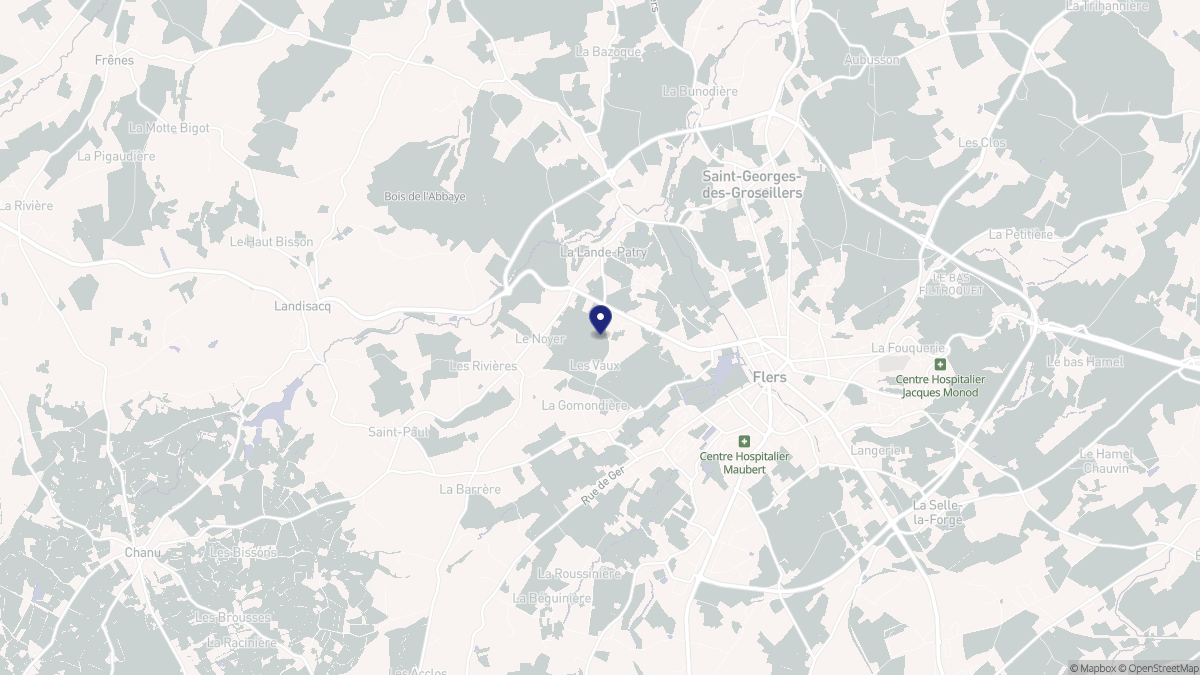 Aperçu cartographique de La Lande-Patry, centré sur la commune
