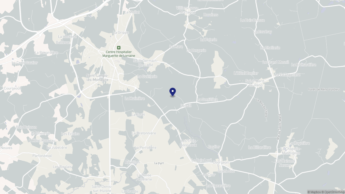 Aperçu cartographique de Loisail, centré sur la commune