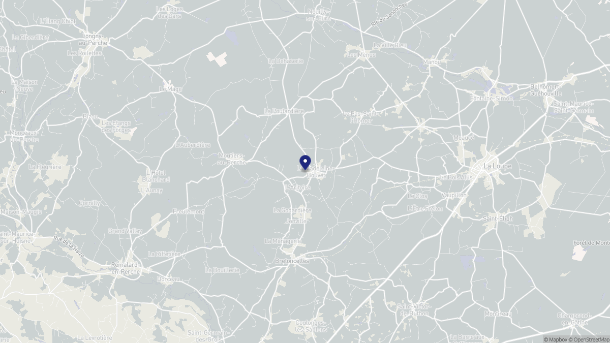Aperçu cartographique de La Madeleine-Bouvet, centré sur la commune