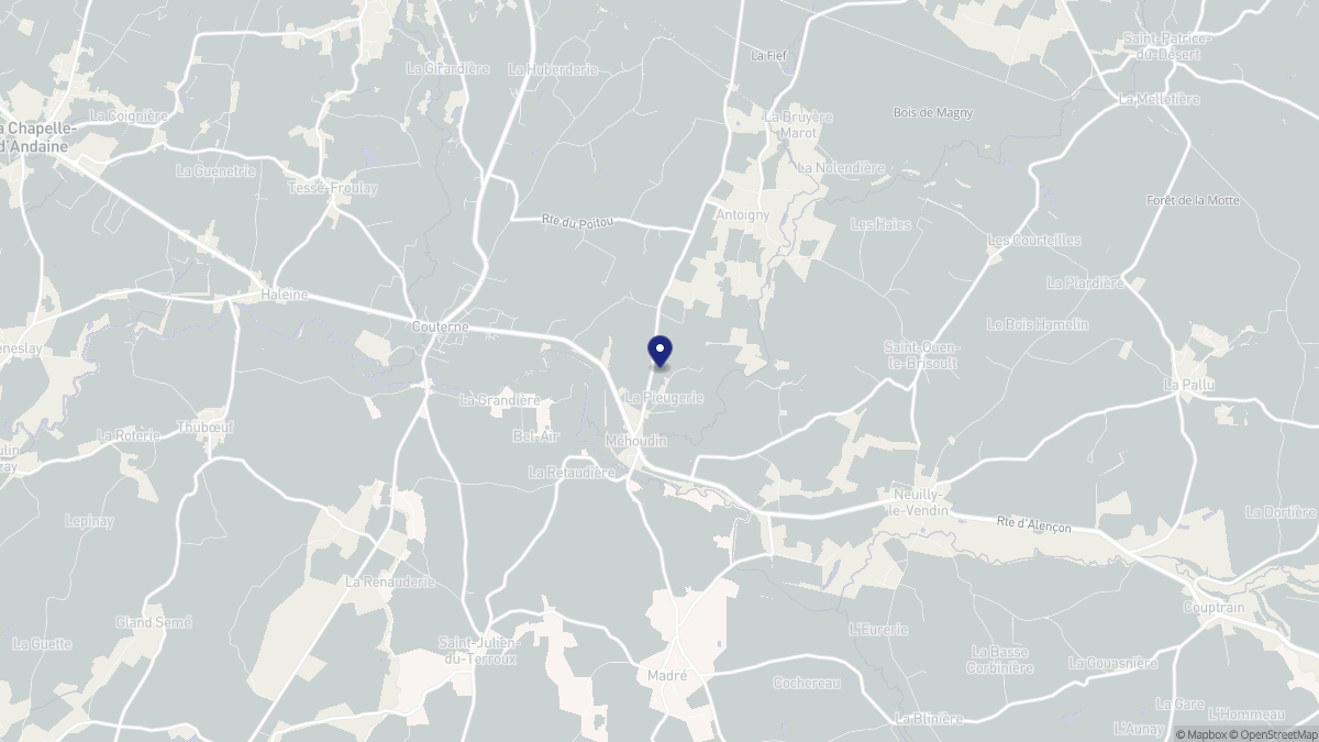 Aperçu cartographique de Méhoudin, centré sur la commune