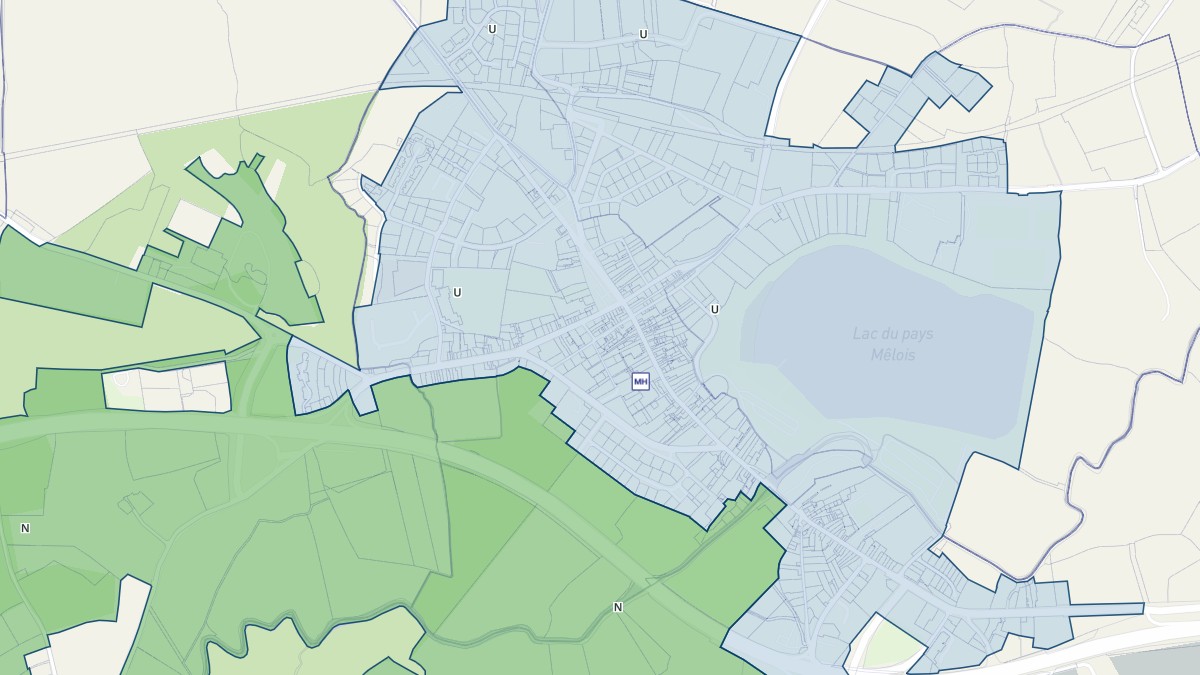 Aperçu cartographique de Le Mêle-sur-Sarthe, centré sur la commune
