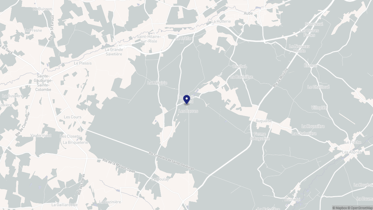 Aperçu cartographique de Le Ménil-Bérard, centré sur la commune