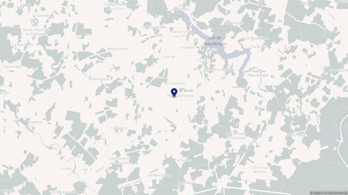 Aperçu cartographique de Ménil-Gondouin, centré sur la commune