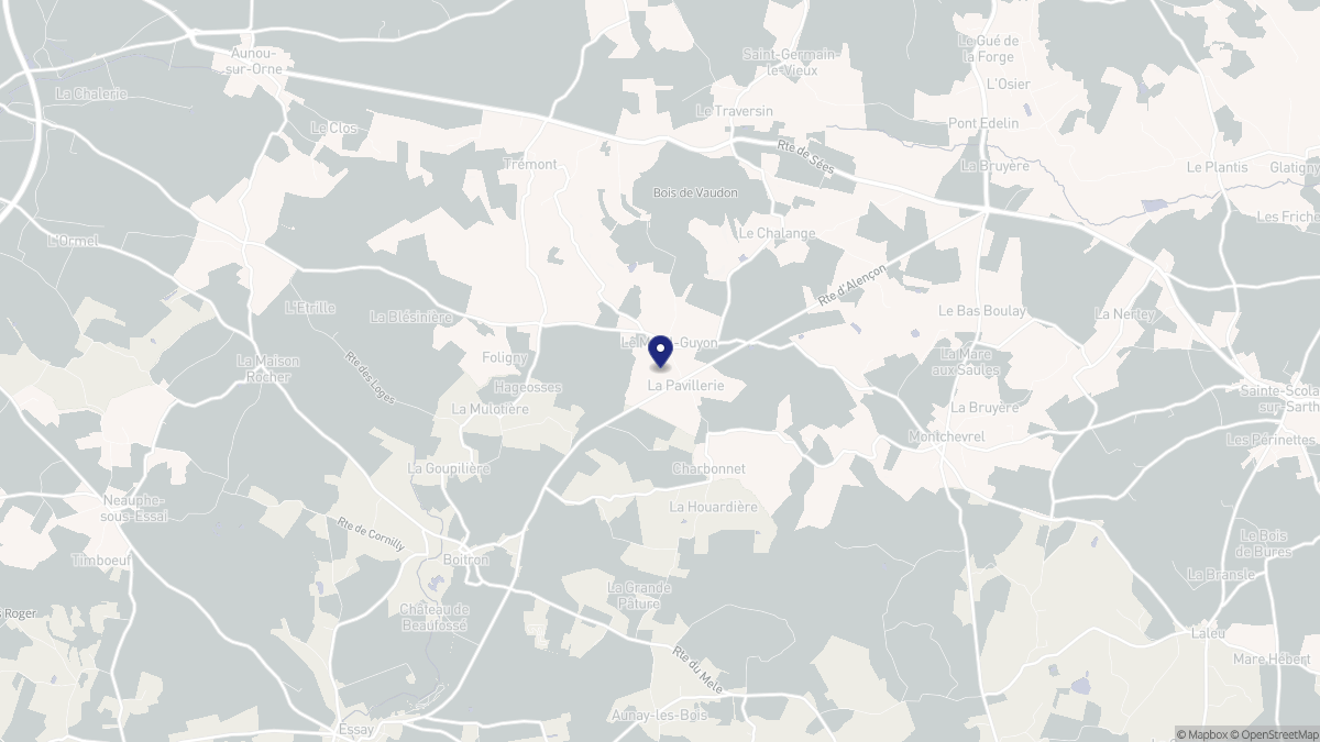 Aperçu cartographique de Le Ménil-Guyon, centré sur la commune