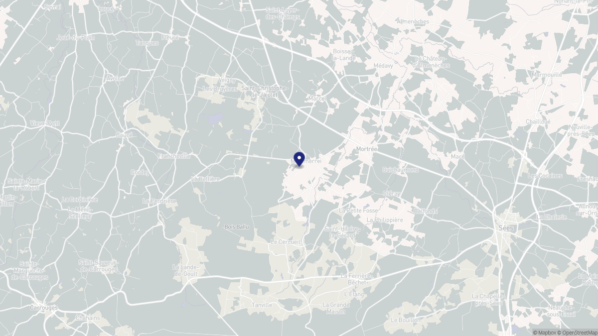 Aperçu cartographique de Montmerrei, centré sur la commune