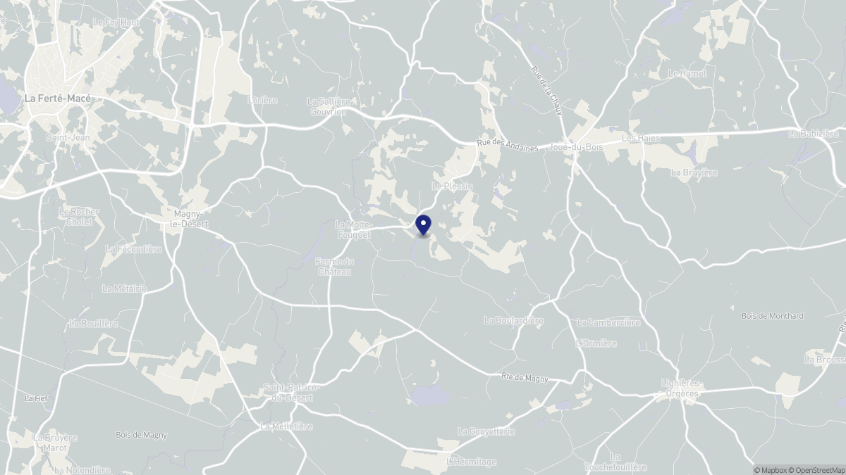 Aperçu cartographique de La Motte-Fouquet, centré sur la commune