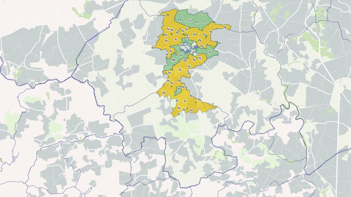 Aperçu cartographique de Passais Villages, centré sur la commune