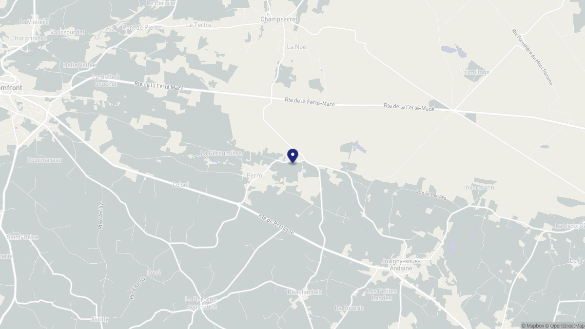 Aperçu cartographique de Perrou, centré sur la commune
