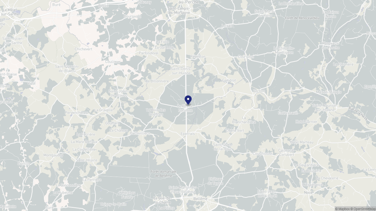 Aperçu cartographique de Le Pin-la-Garenne, centré sur la commune