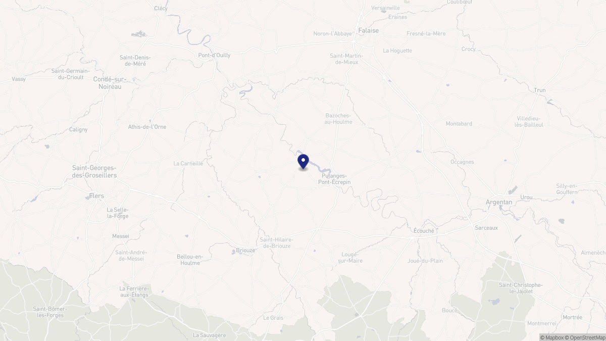 Aperçu cartographique de Putanges-le-Lac, centré sur la commune