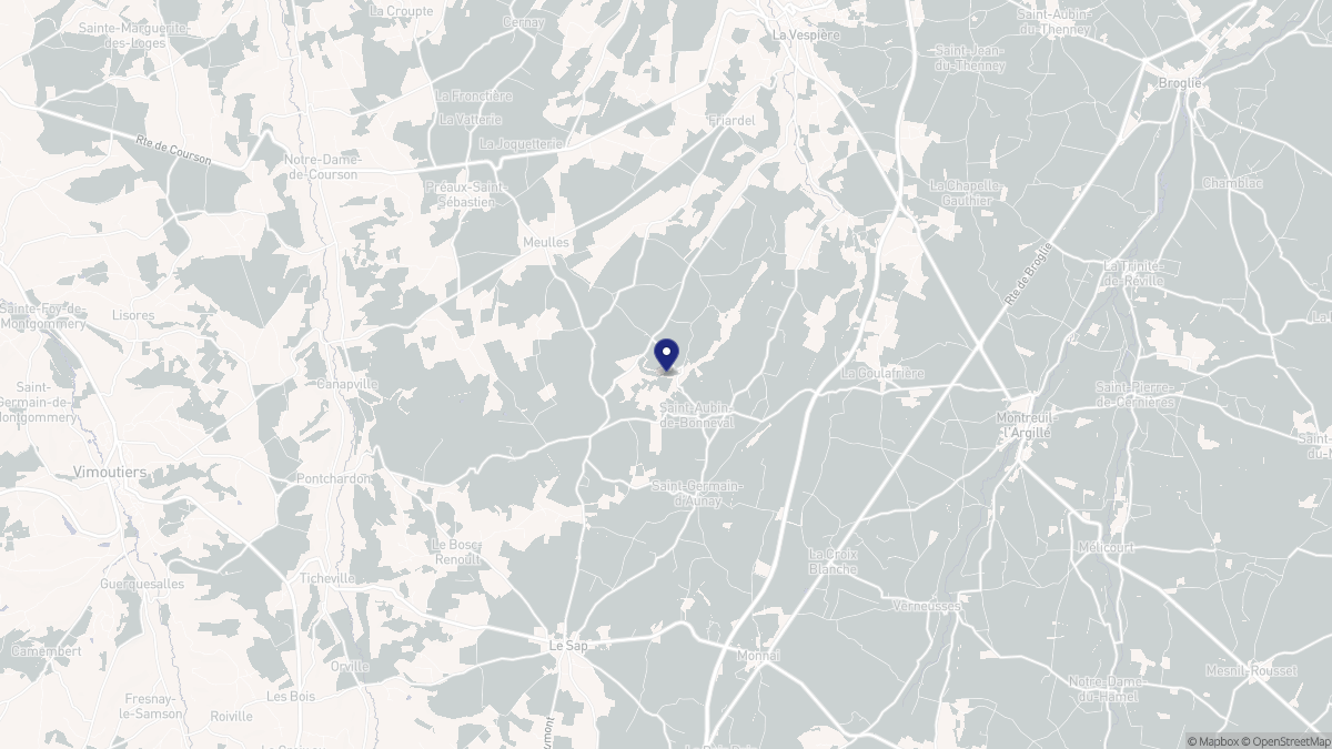 Aperçu cartographique de Saint-Aubin-de-Bonneval, centré sur la commune