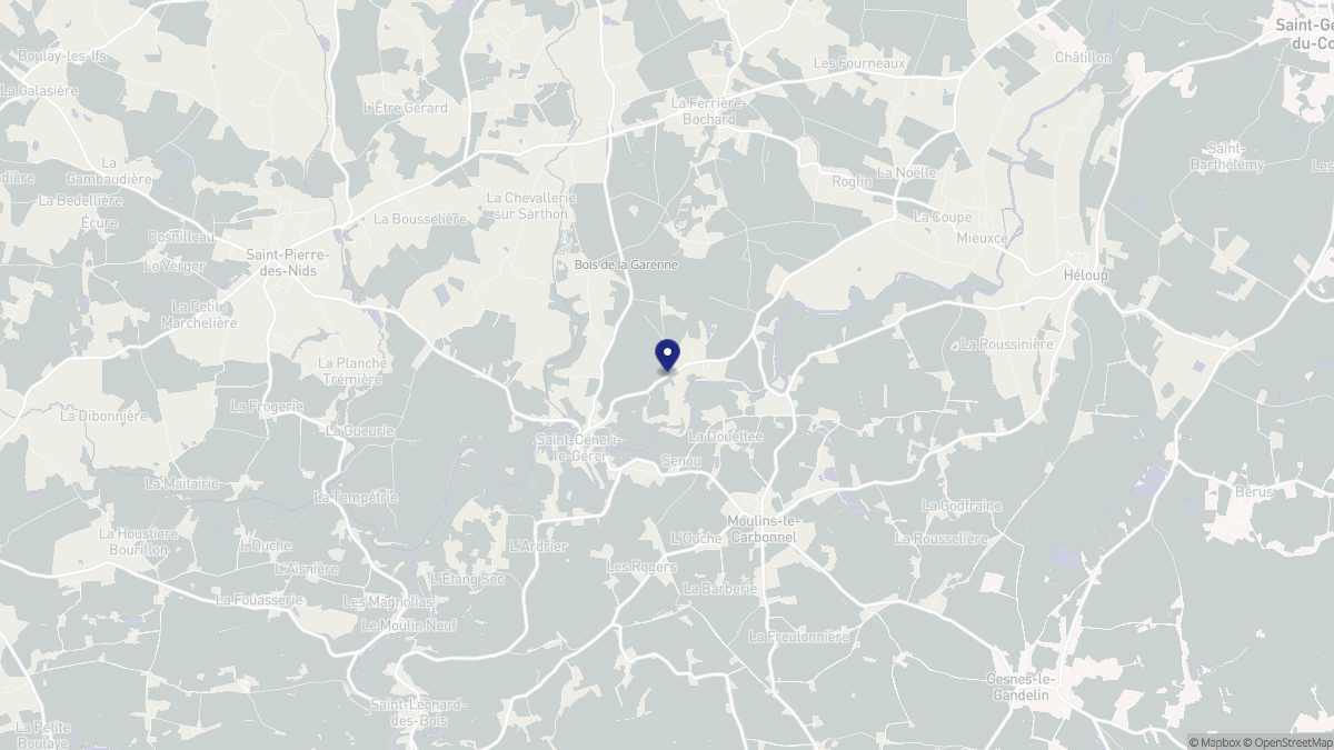 Aperçu cartographique de Saint-Céneri-le-Gérei, centré sur la commune