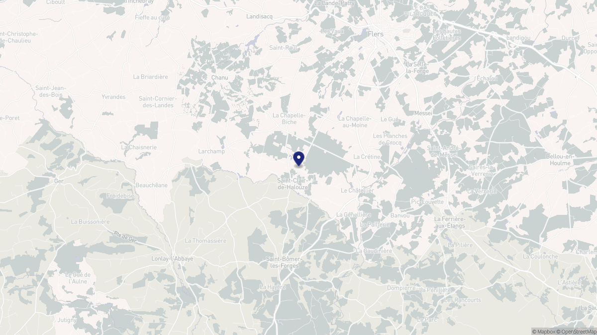 Aperçu cartographique de Saint-Clair-de-Halouze, centré sur la commune