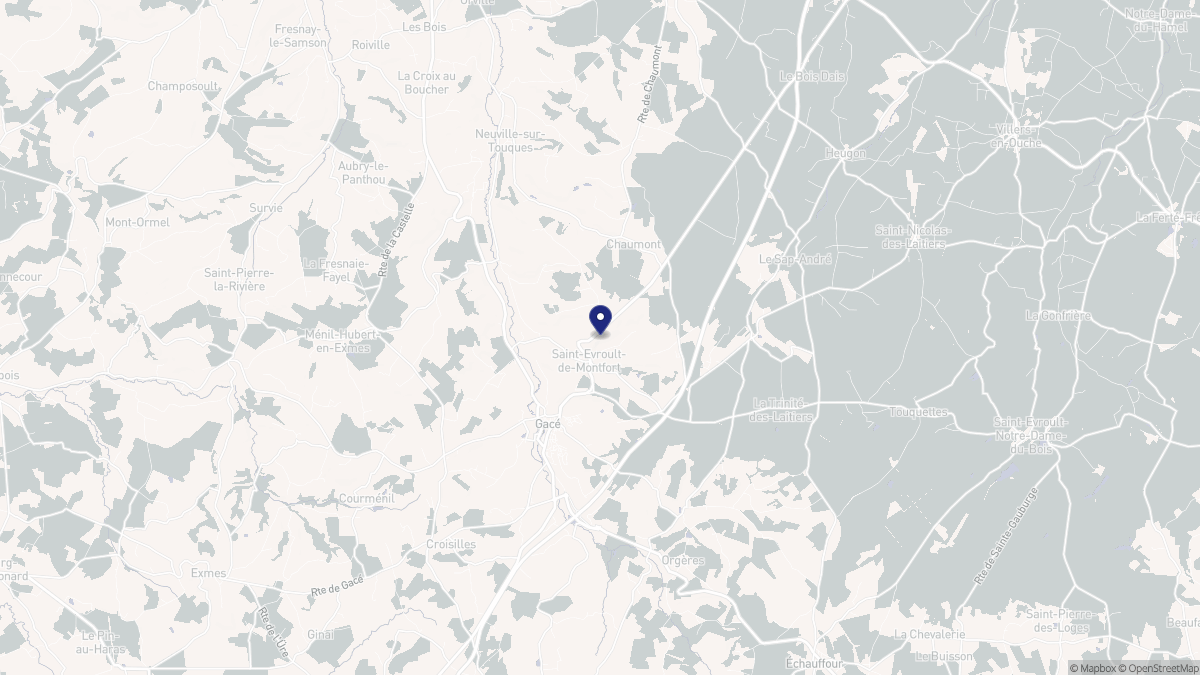 Aperçu cartographique de Saint-Evroult-de-Montfort, centré sur la commune