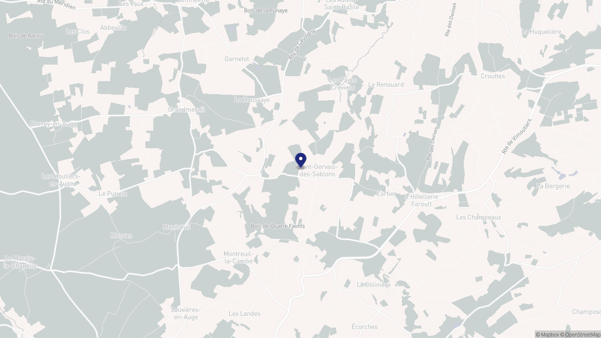 Aperçu cartographique de Saint-Gervais-des-Sablons, centré sur la commune