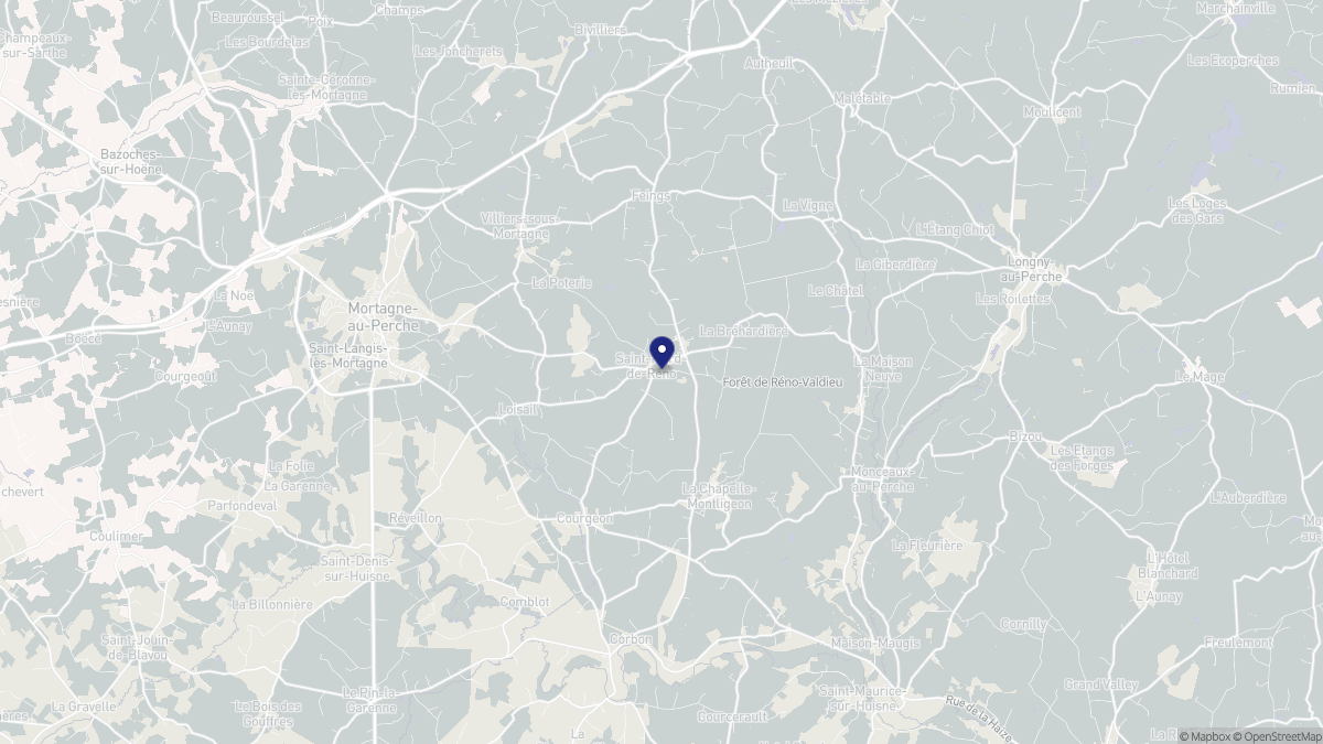 Aperçu cartographique de Saint-Mard-de-Réno, centré sur la commune