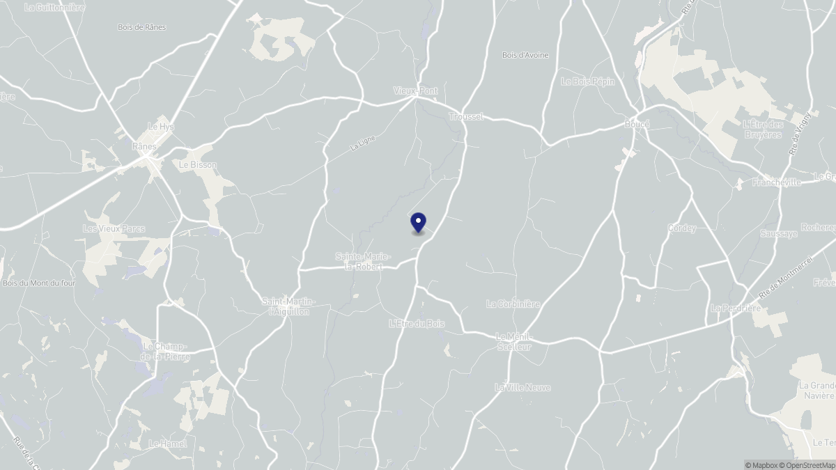 Aperçu cartographique de Sainte-Marie-la-Robert, centré sur la commune