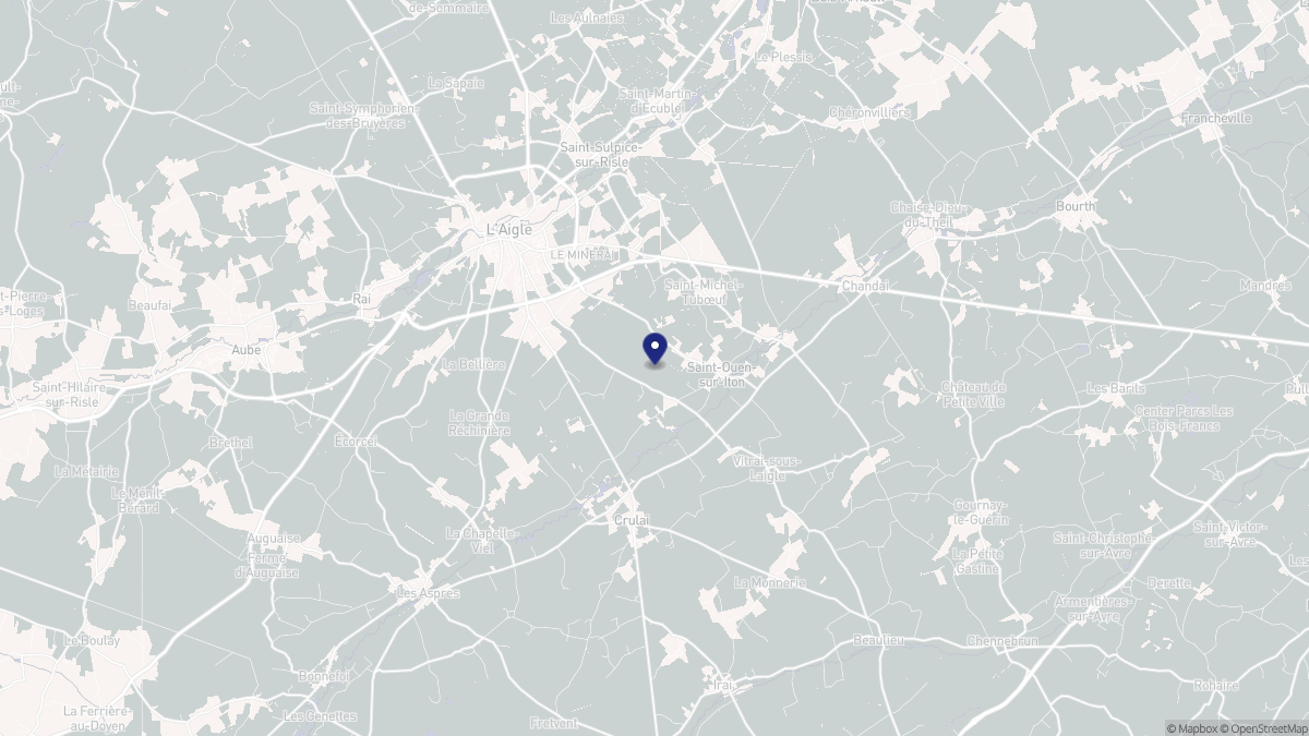 Aperçu cartographique de Saint-Ouen-sur-Iton, centré sur la commune