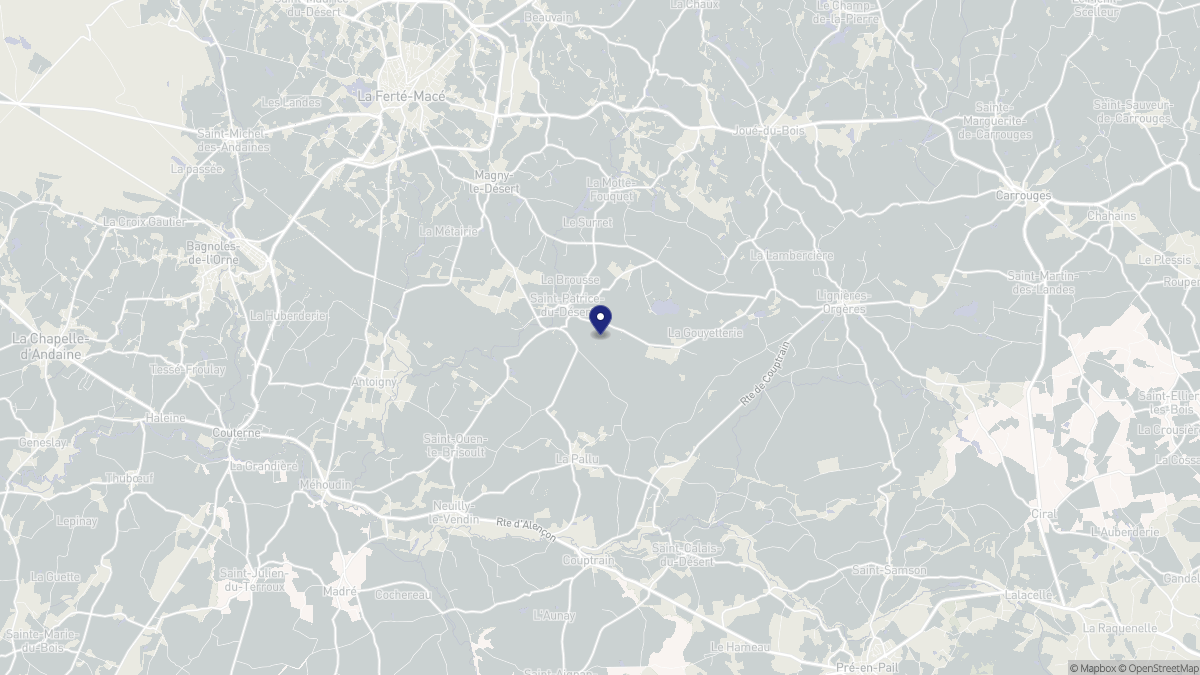 Aperçu cartographique de Saint-Patrice-du-Désert, centré sur la commune