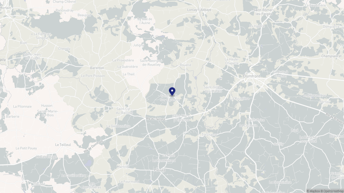 Aperçu cartographique de Saint-Roch-sur-Égrenne, centré sur la commune