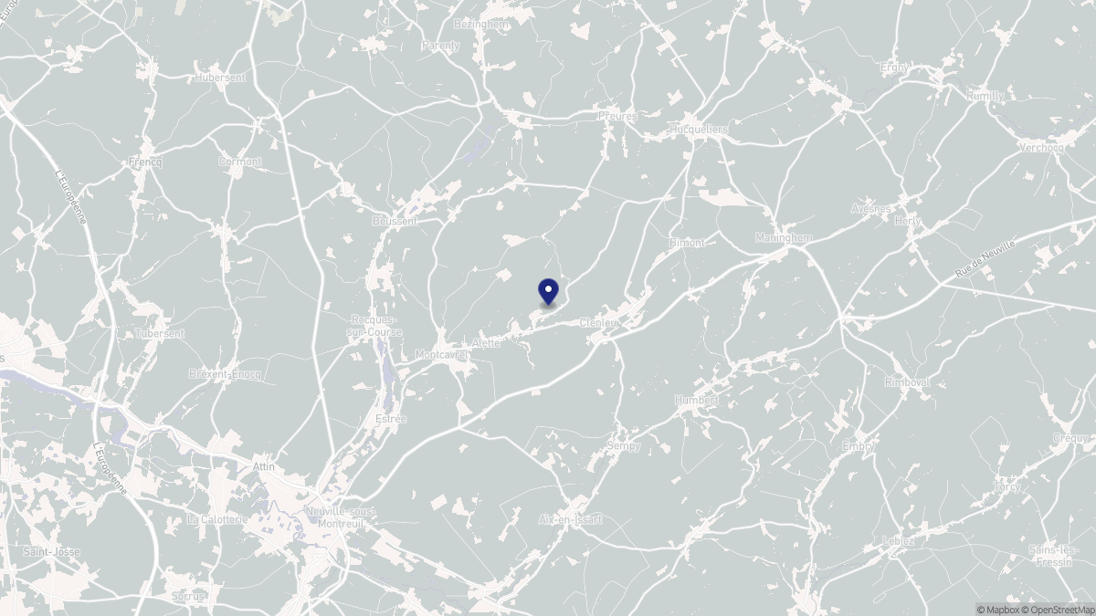 Aperçu cartographique de Alette, centré sur la commune