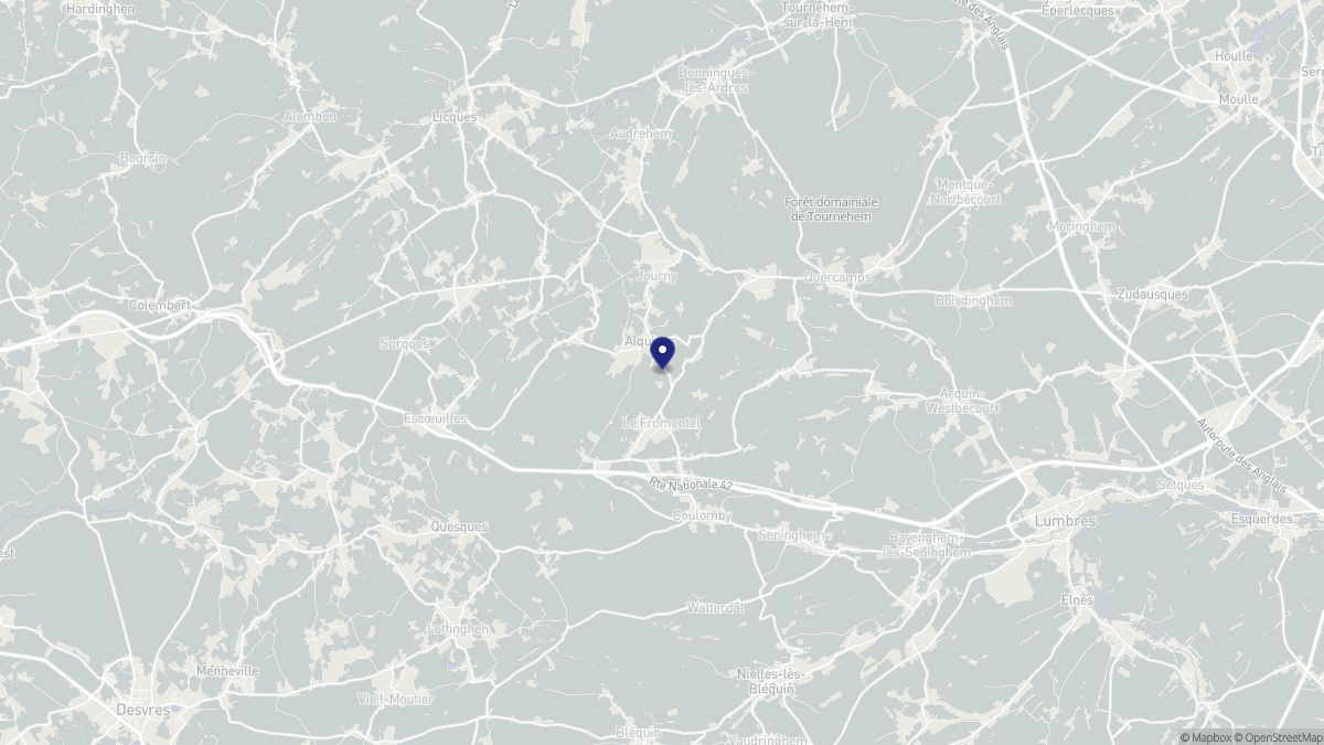 Aperçu cartographique de Alquines, centré sur la commune