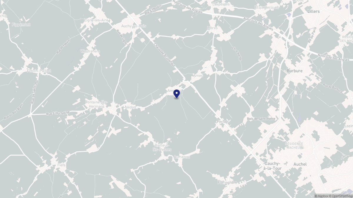 Aperçu cartographique de Amettes, centré sur la commune