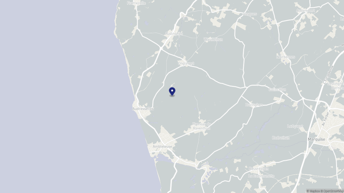 Aperçu cartographique de Audresselles, centré sur la commune