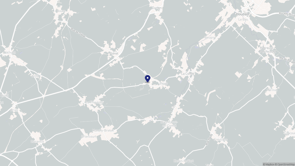 Aperçu cartographique de Bajus, centré sur la commune