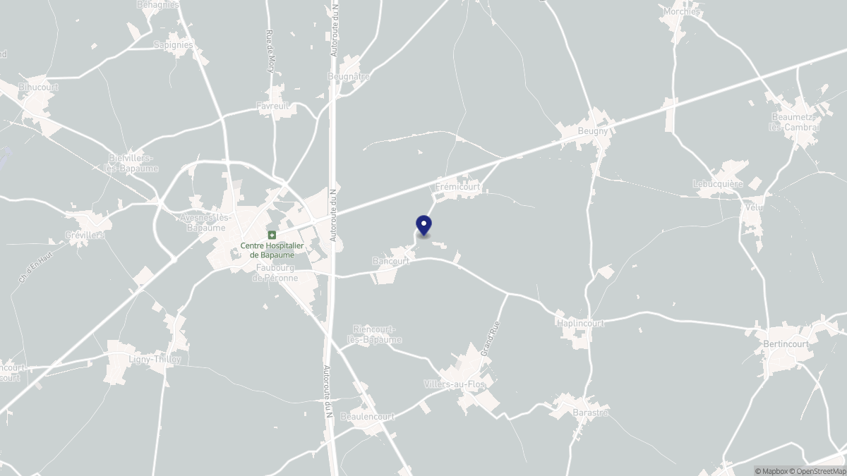 Aperçu cartographique de Bancourt, centré sur la commune