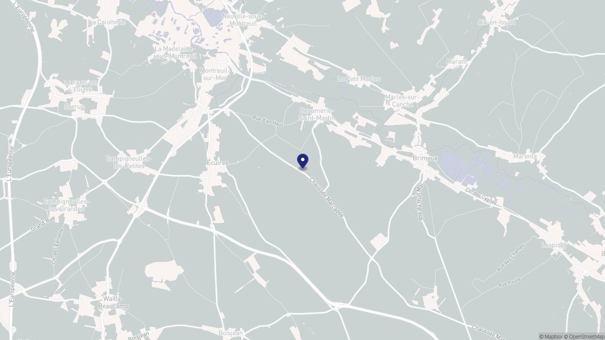 Aperçu cartographique de Beaumerie-Saint-Martin, centré sur la commune