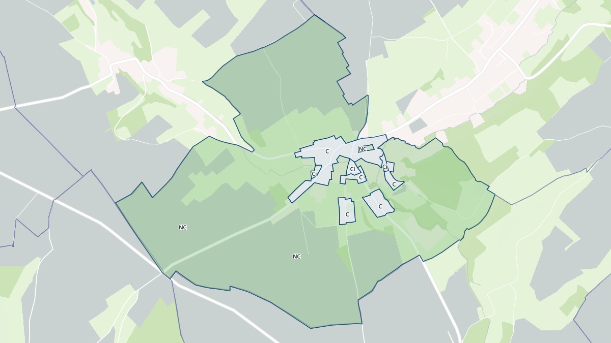 Aperçu cartographique de Bergueneuse, centré sur la commune