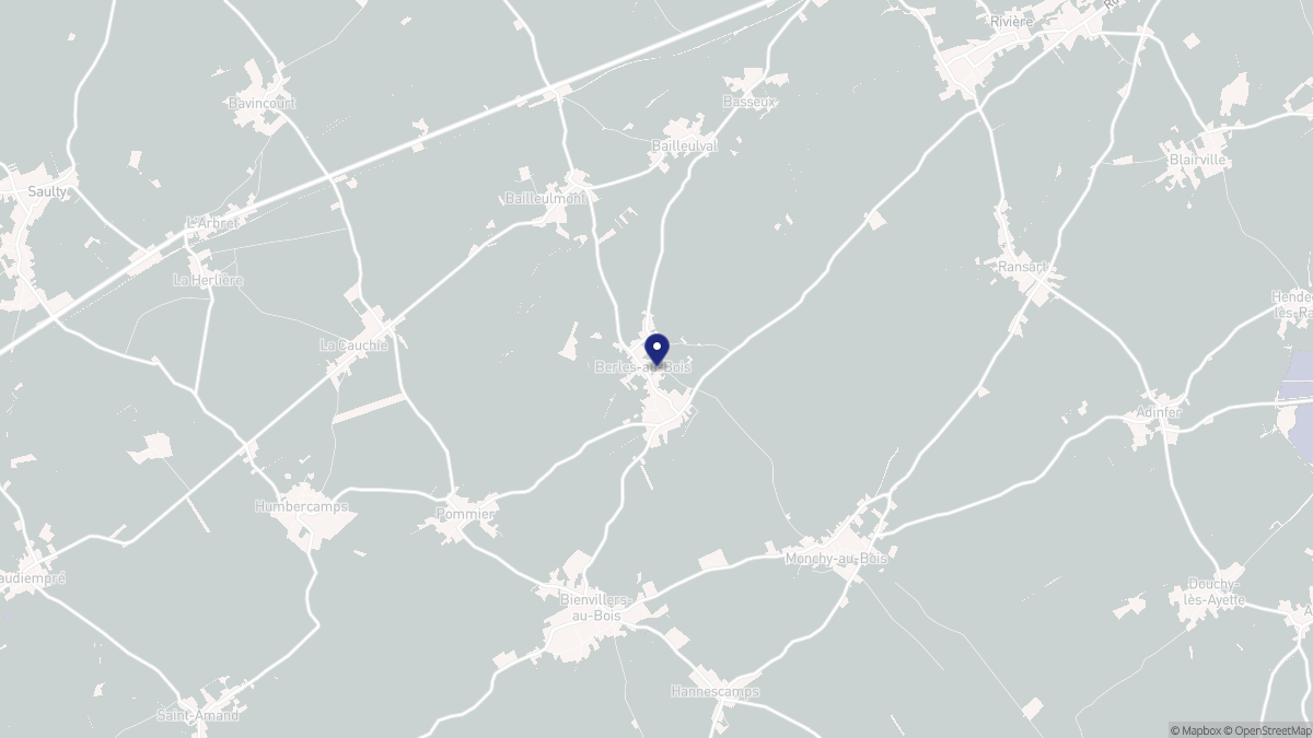 Aperçu cartographique de Berles-au-Bois, centré sur la commune