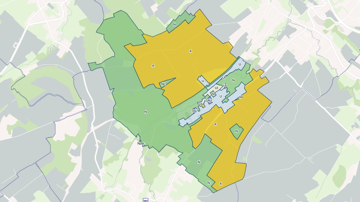 Aperçu cartographique de Beugin, centré sur la commune