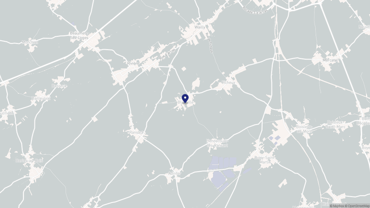 Aperçu cartographique de Blairville, centré sur la commune