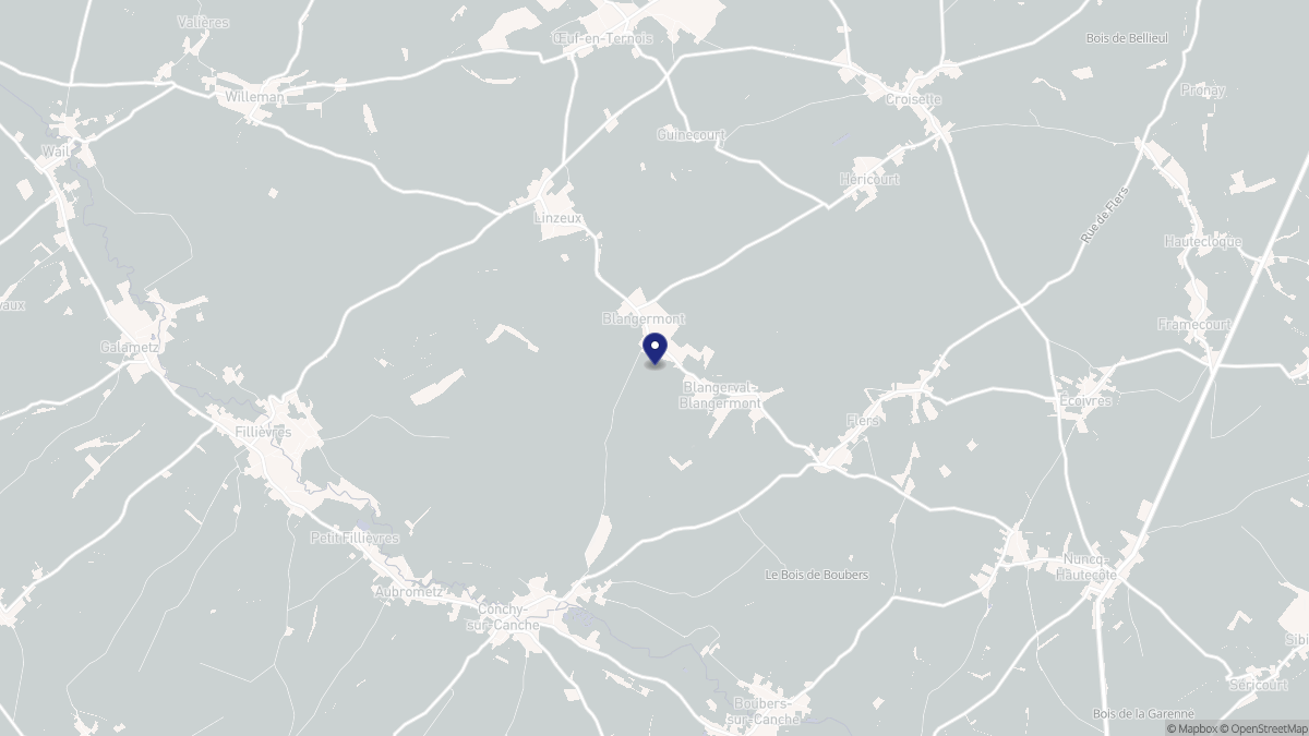 Aperçu cartographique de Blangerval-Blangermont, centré sur la commune