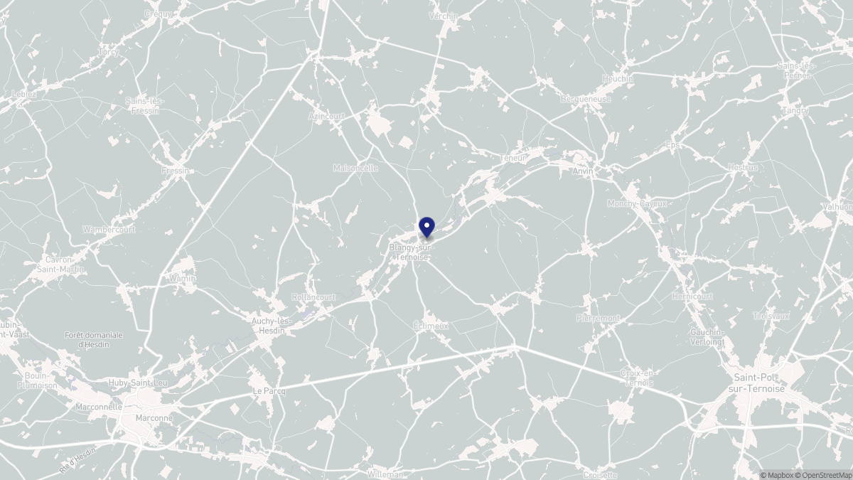Aperçu cartographique de Blangy-sur-Ternoise, centré sur la commune