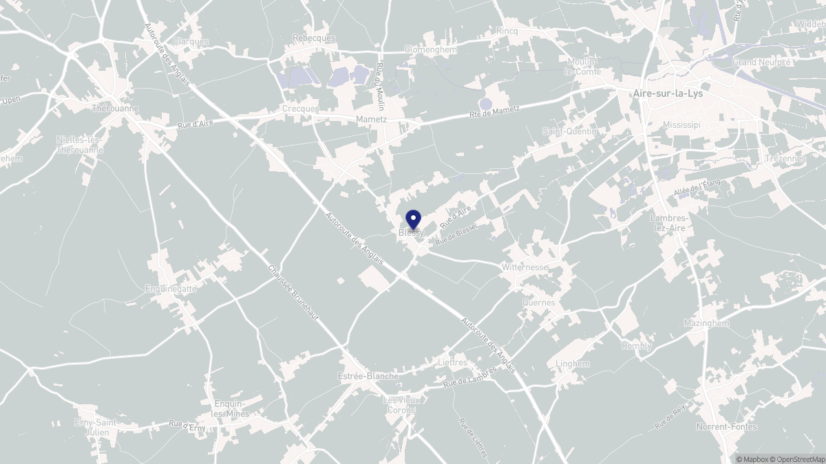 Aperçu cartographique de Blessy, centré sur la commune