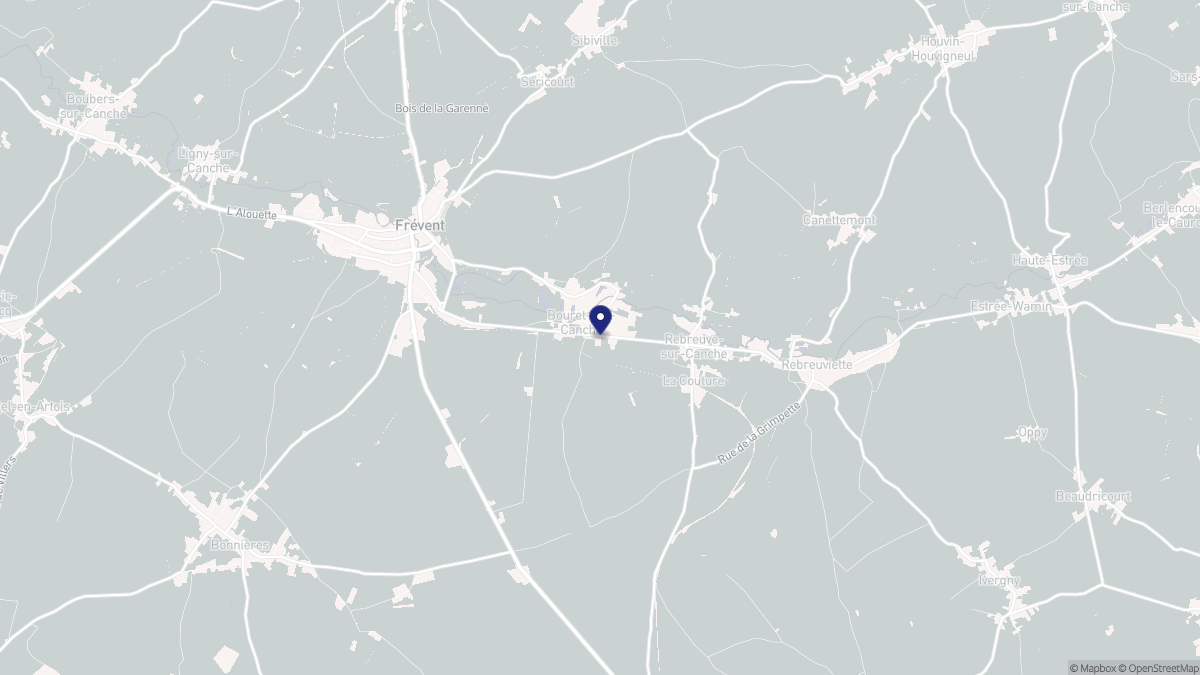 Aperçu cartographique de Bouret-sur-Canche, centré sur la commune