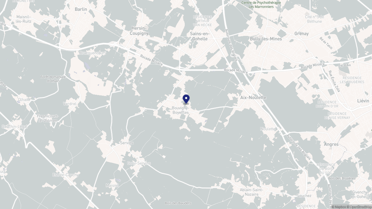 Aperçu cartographique de Bouvigny-Boyeffles, centré sur la commune